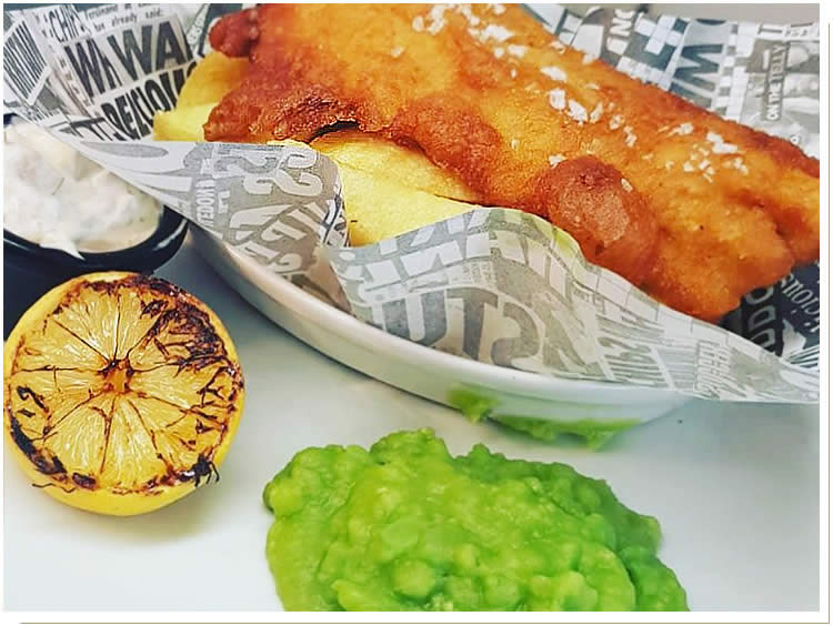 Traditional Fish and Chips served
